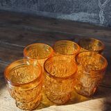 6 Bormioli Rocco 70' amber glasses