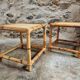 Vintage bamboo and rattan side tables – France, 1970s