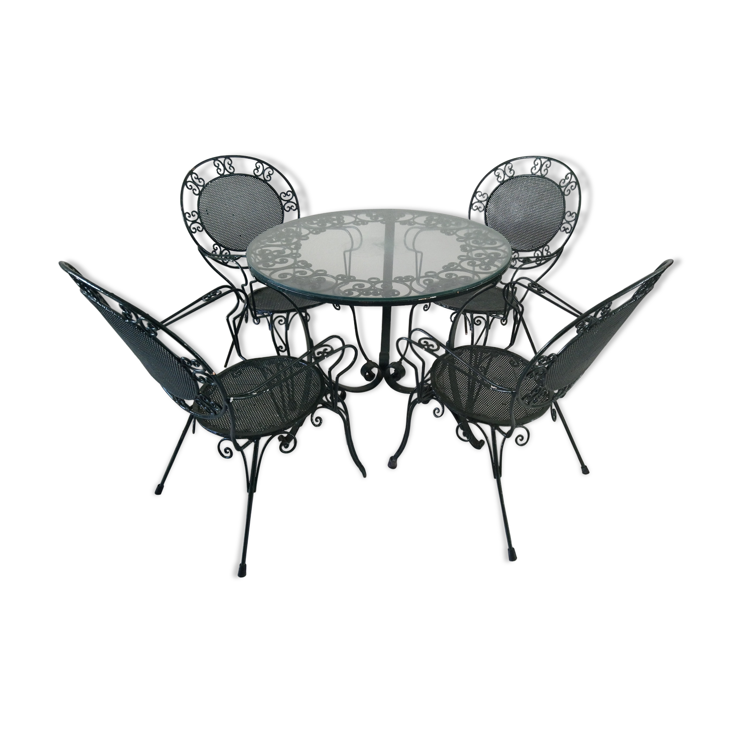 Garden set in wrought iron 60s