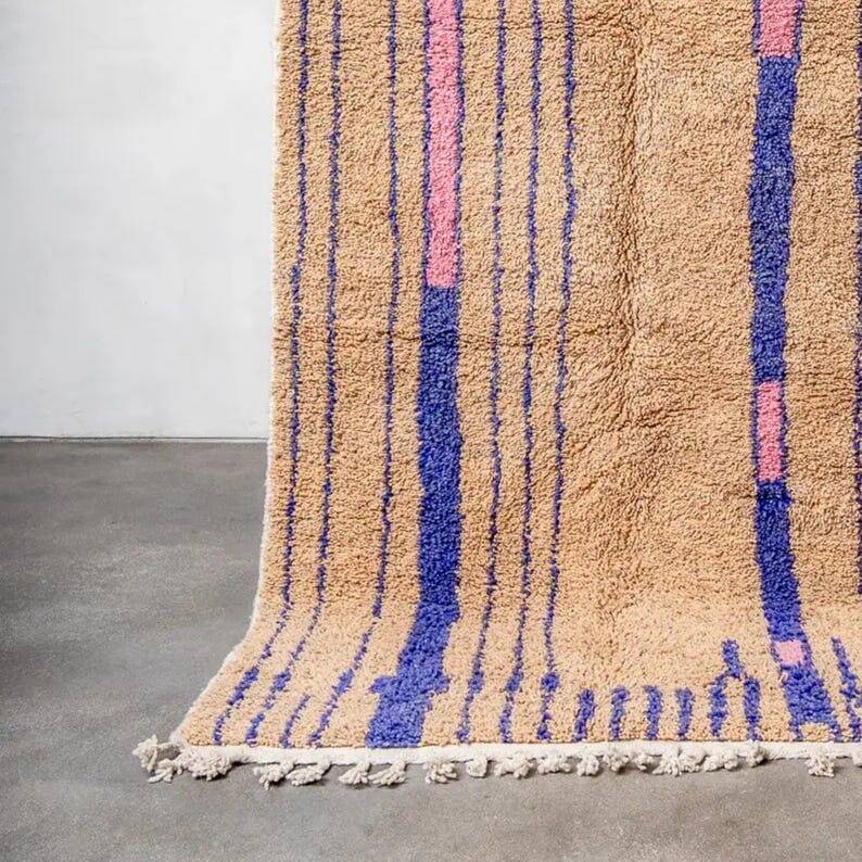 Handmade natural wool rug, size 240 x 160 cm