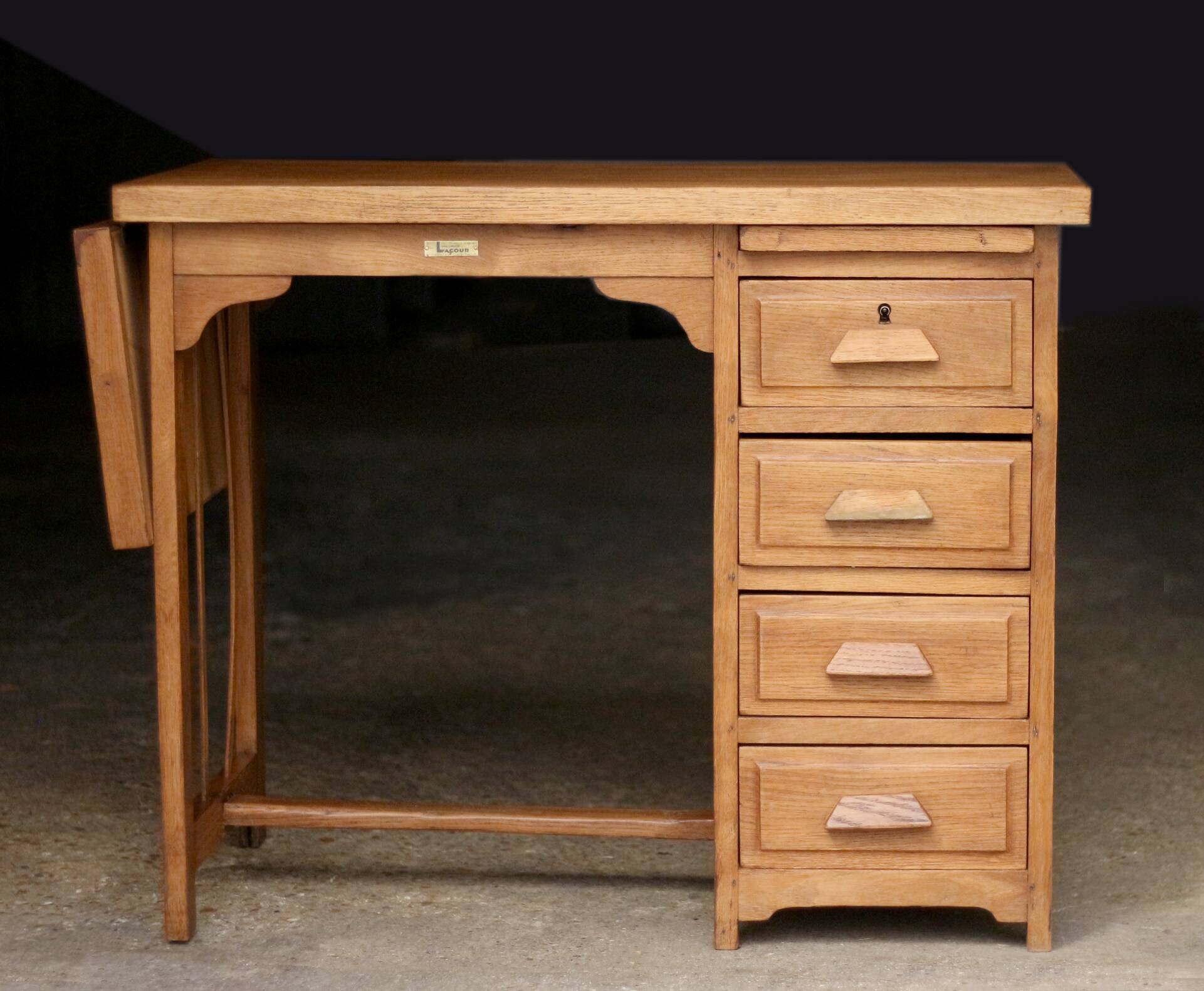 LACOUR oak desk. 1930s/1940s.