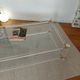 Large Hollywood Regency coffee table Lucite Brass double top 70s