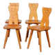 Suite de 4 chaises en bois à dossier zoomorphe, 1960
