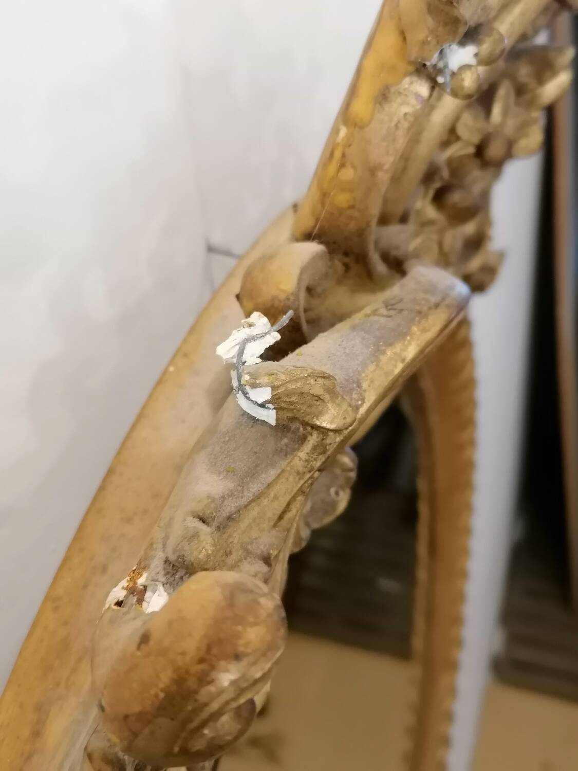 Louis XV style mirror in wood and gilded stucco, Napoleon III period