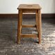 Boarding school stool in oak and plywood 1950