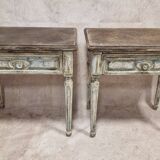 Pair of bedside tables with florentine patina