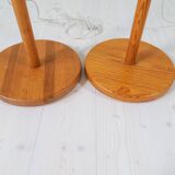 Sculptural modern floor lamps in pine, Yngve Ekström Sweden 1970s