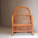 Wicker armchairs by Gervasoni, Italy, 1970s, set of 2