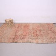 Peach Vintage Moroccan Rug 203 x 331 cm, Berber Shag Rug, Handmade Boho Rug