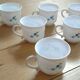 Set of 6 coffee cups model Véronica, forget-me-not