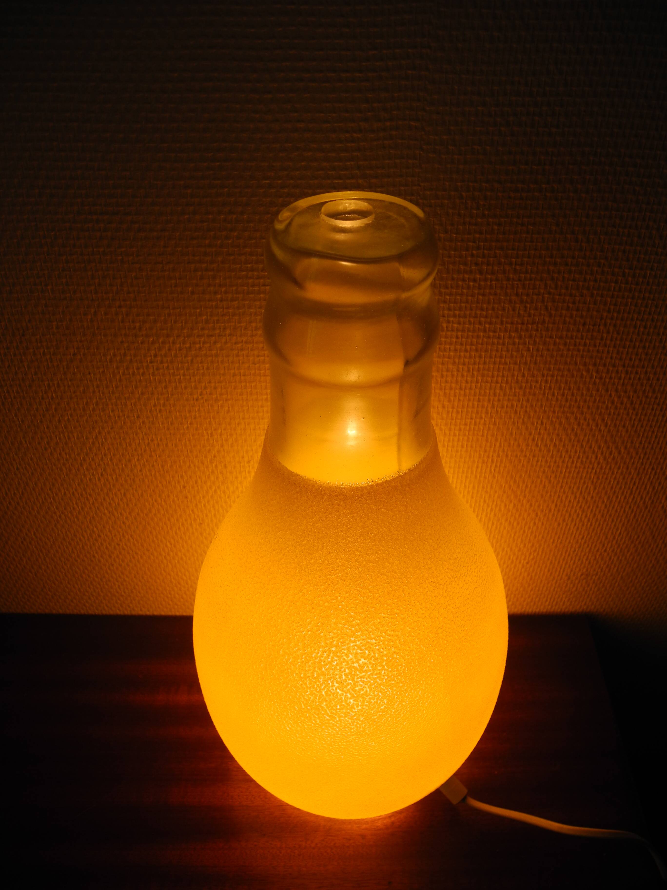 Old decorative bottle lamp vintage bottle lamp 70s