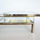 Coffee table in brass and chrome with folding top compartment to House Jansen 1970 s