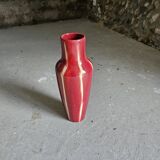 Red Art Deco Ceramic Vase Vierzon Louis Gueule