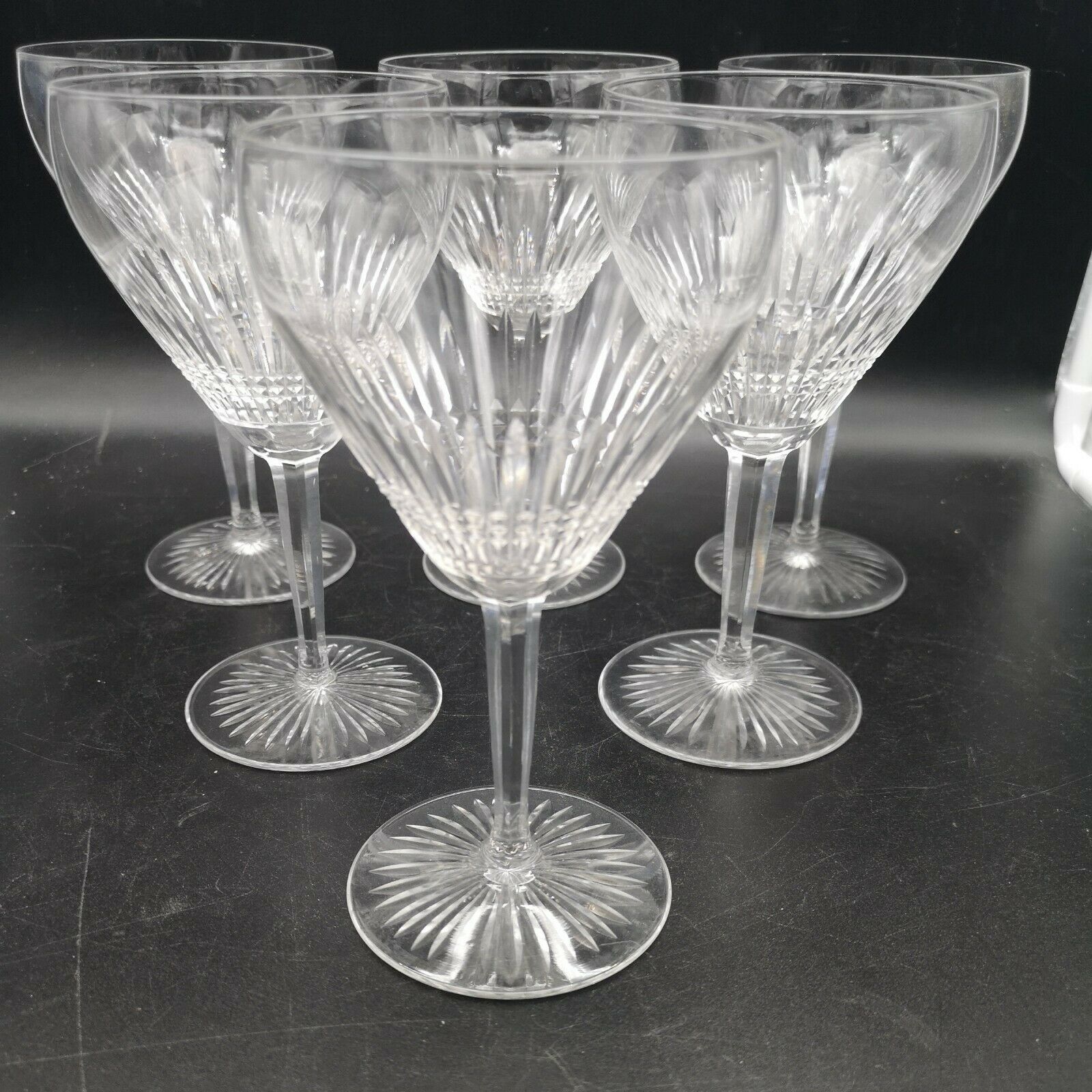 Series of 6 Saint Louis crystal water glasses coli model size 422