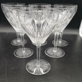 Series of 6 Saint Louis crystal water glasses coli model size 422