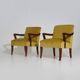 Paire de fauteuils en velours, années 1950