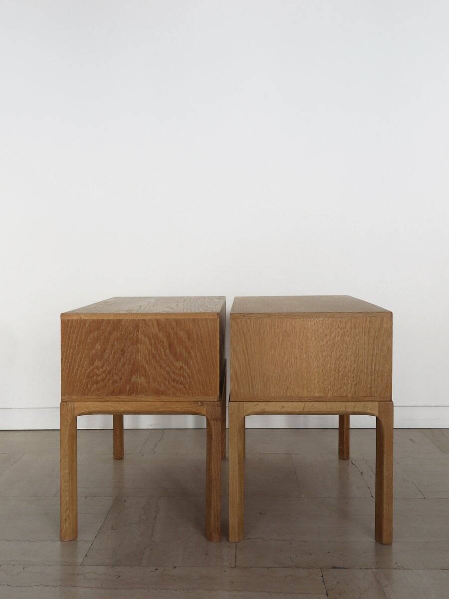 Scandinavian Nightstands in Oak by Kai Kristiansen for Aksel Kjersgaard, 1960s, Set of 2