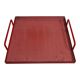 Presentation tray in red lacquered perforated metal, 80s