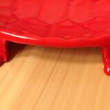 Turtle pocket emptier in enameled red cast iron by Castirone France
