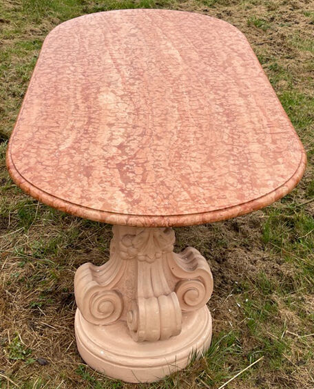 Large oval table marble top