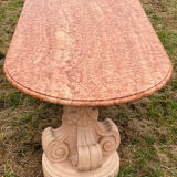 Large oval table marble top