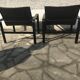 Pair of leather and metal chairs 70s