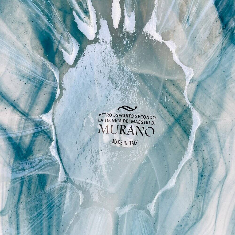 Vintage Italian Blue Art Glass Vase, 1990s