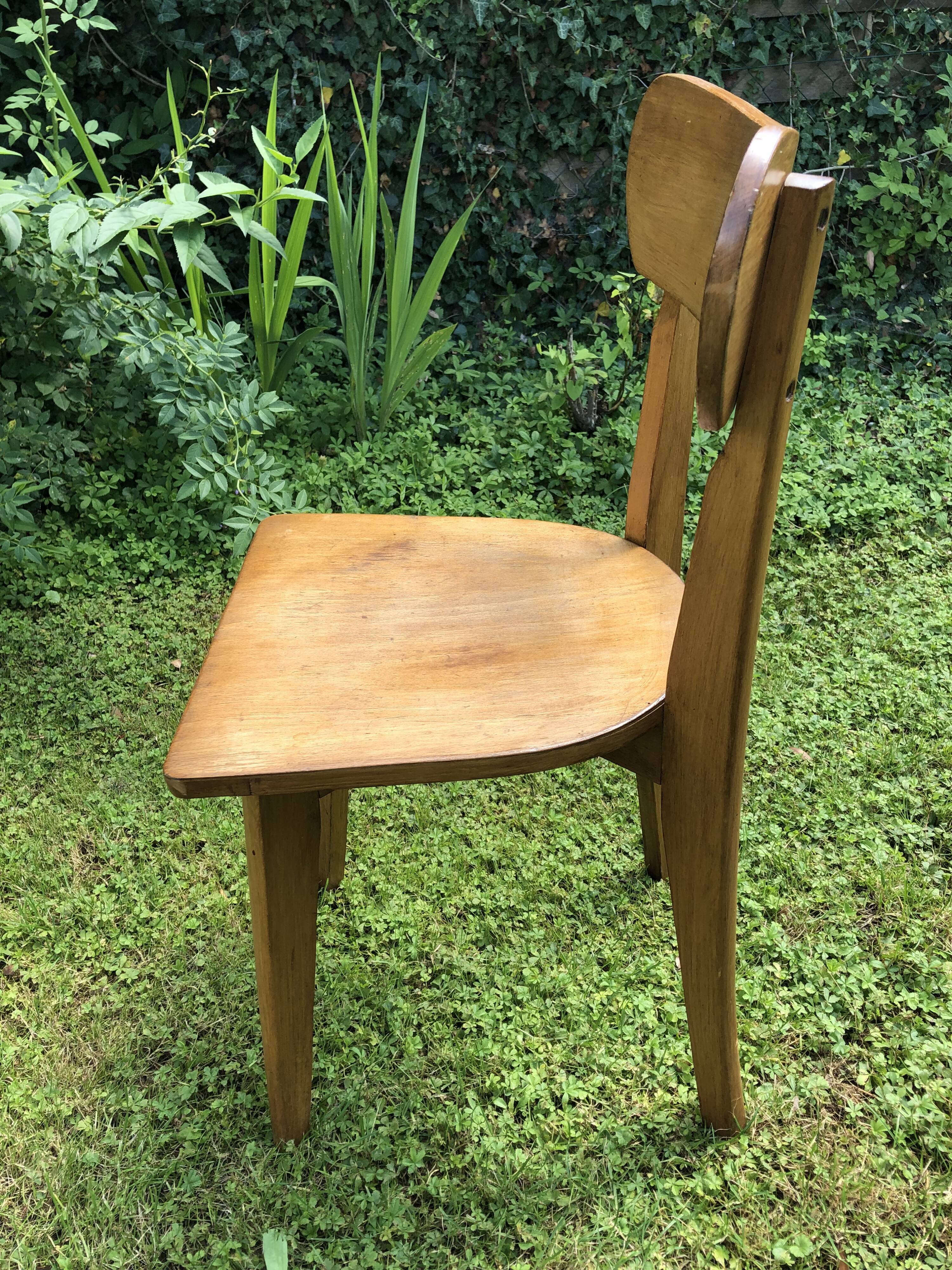 Chaise scandinave bois clair années 70 vintage