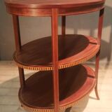 Oval gueridon with 3 trays