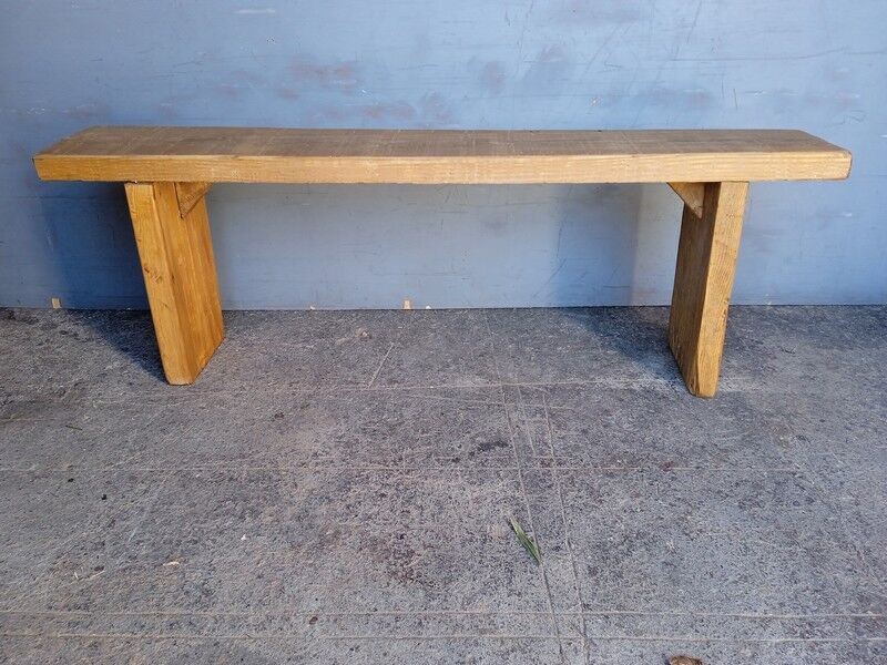 Solid wood bench patinated 140cm