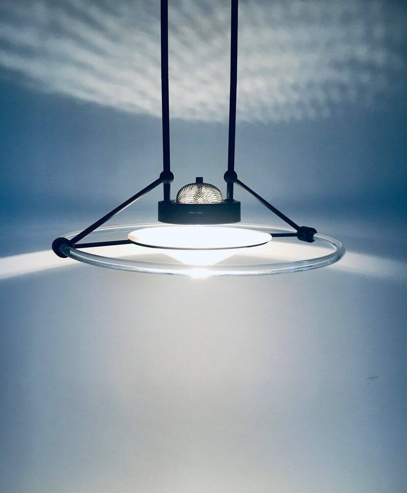 Black pendant lamp, 1980s