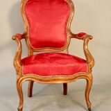 Fauteuil Louis Philippe en noyer XIXème