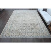 1970s Vintage Persian Handmade Wool Cotton Beige Area Rug 287x384