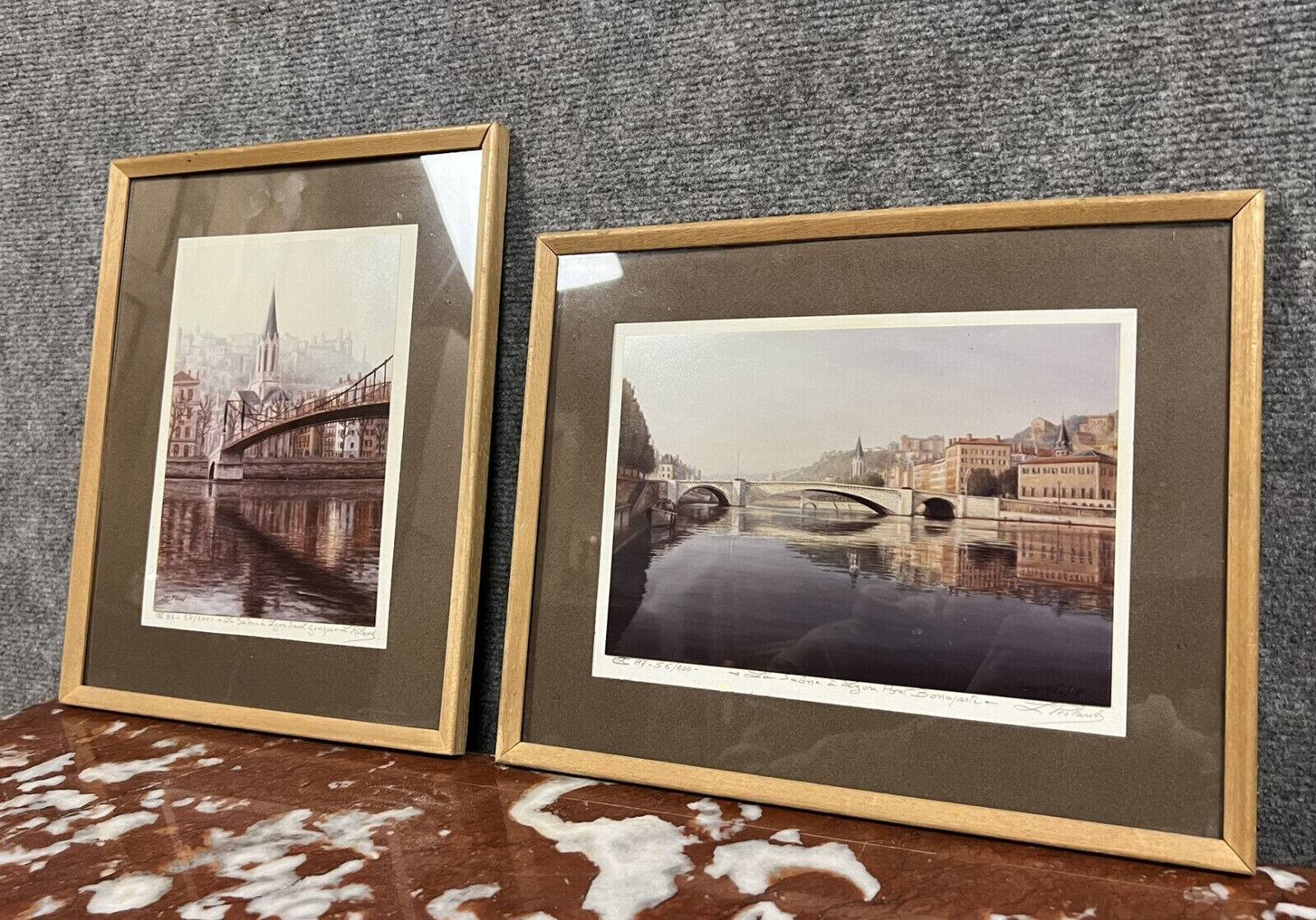 L Roland: pendant of watercolors signed, dated, located and branded