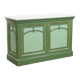 Unique antique green counter / sideboard / side table from the late 19th / early 20th century with a marble top