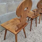 Set of 4 mountain chairs or blond wood chalet chairs