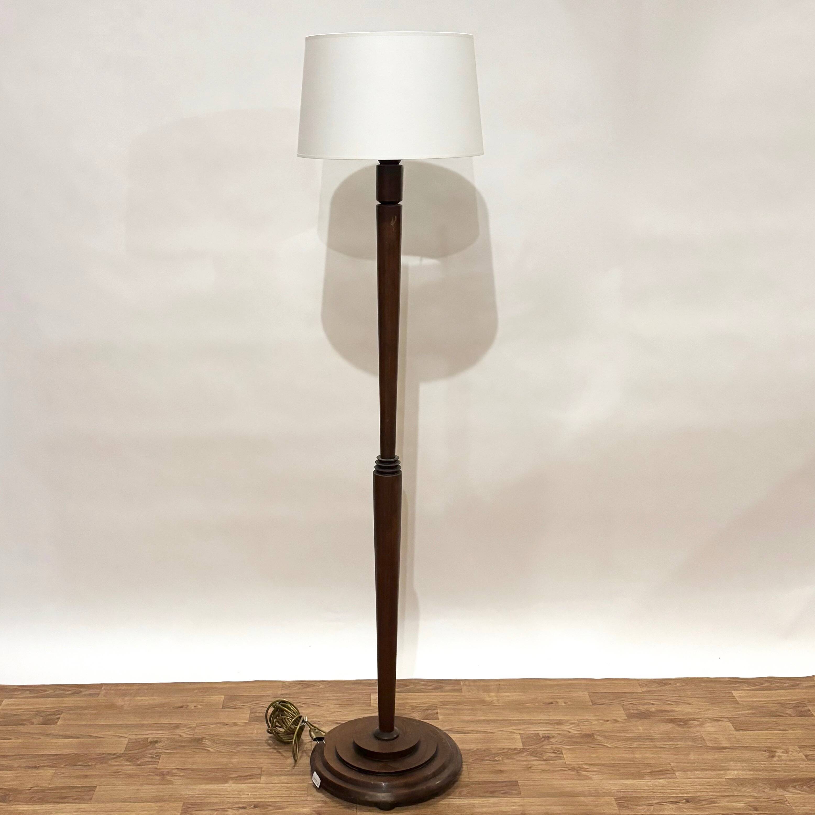 Art Deco floor lamp in solid wood