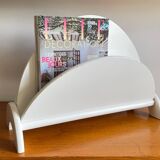 White Magazine Rack 1980s Design