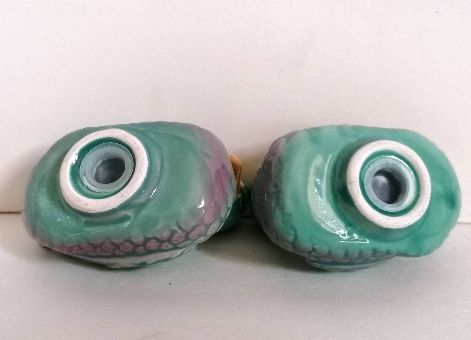 Salière poivrier canard barbotine zoomorphe