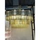 Italian Mid-Century Modern “Tronchi” Murano Glass Chandelier in Amber