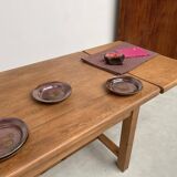 Solid pine table with its extension, 1950s