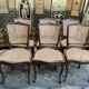 Suite de 6 chaises de style Louis XV en noyer et cannage