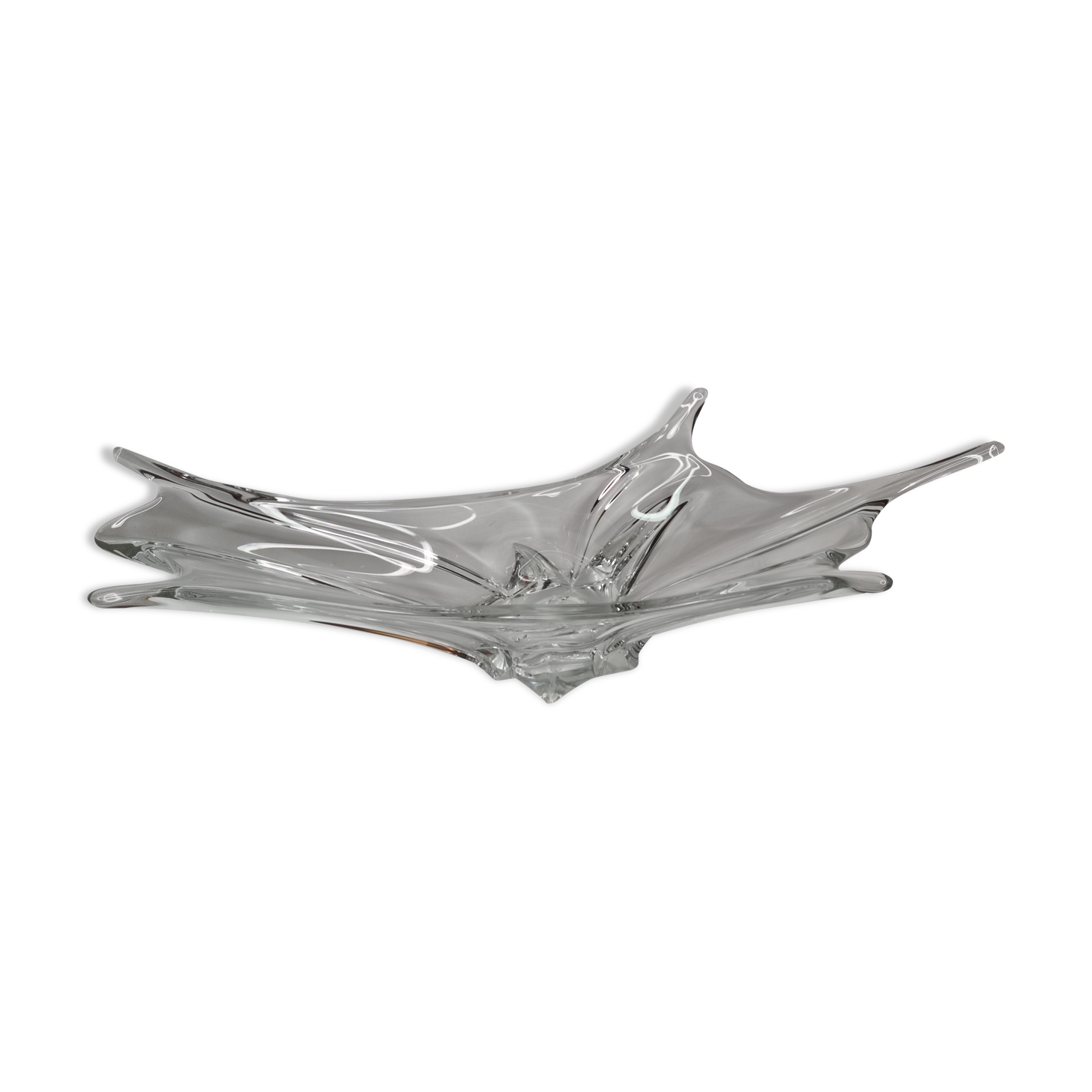 Vintage asymmetrical "Splash" crystal cup, 65 cm