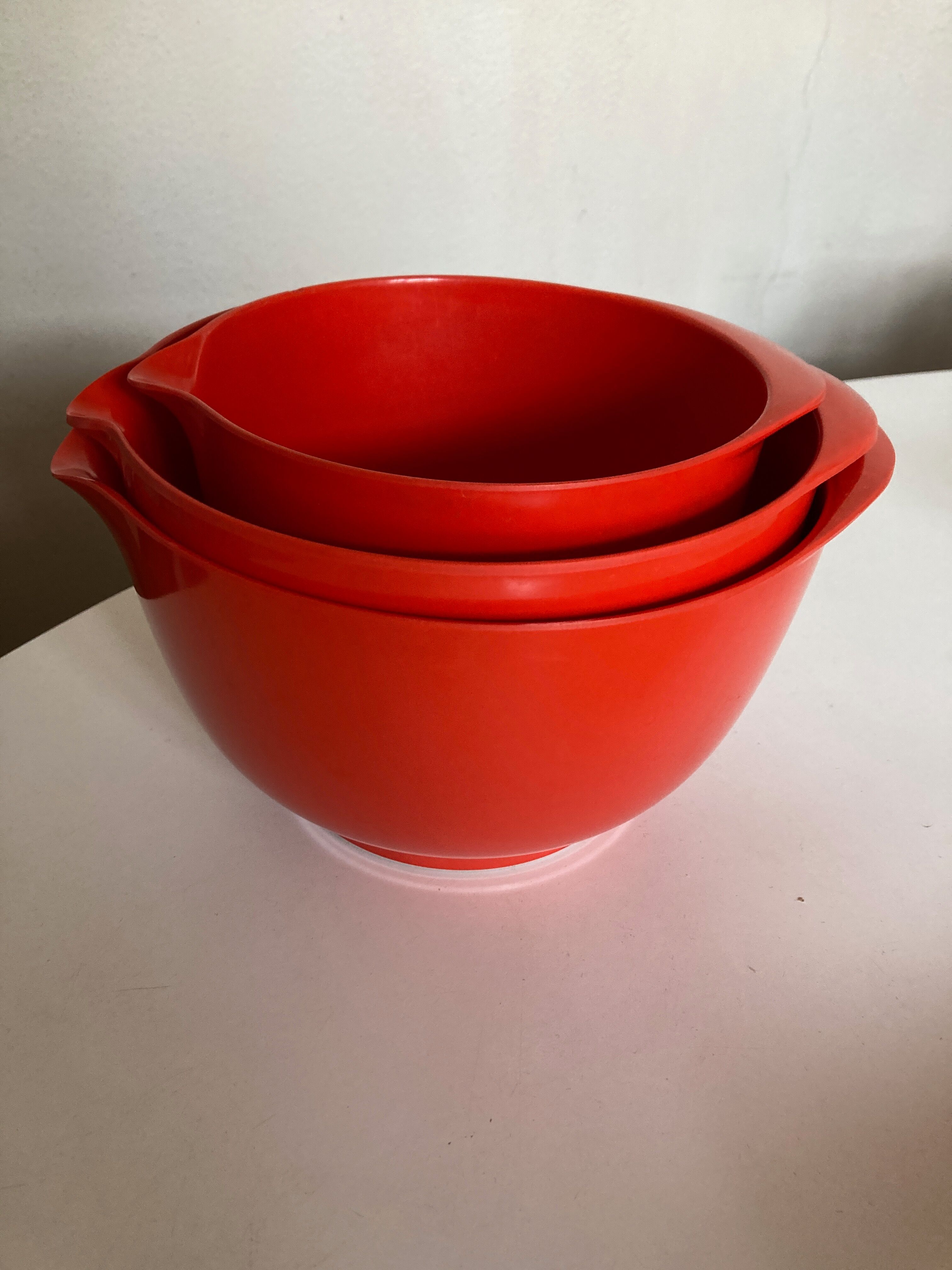Set of 3 pull-out salad bowls Rosti Denmark Scandinavian design 1970