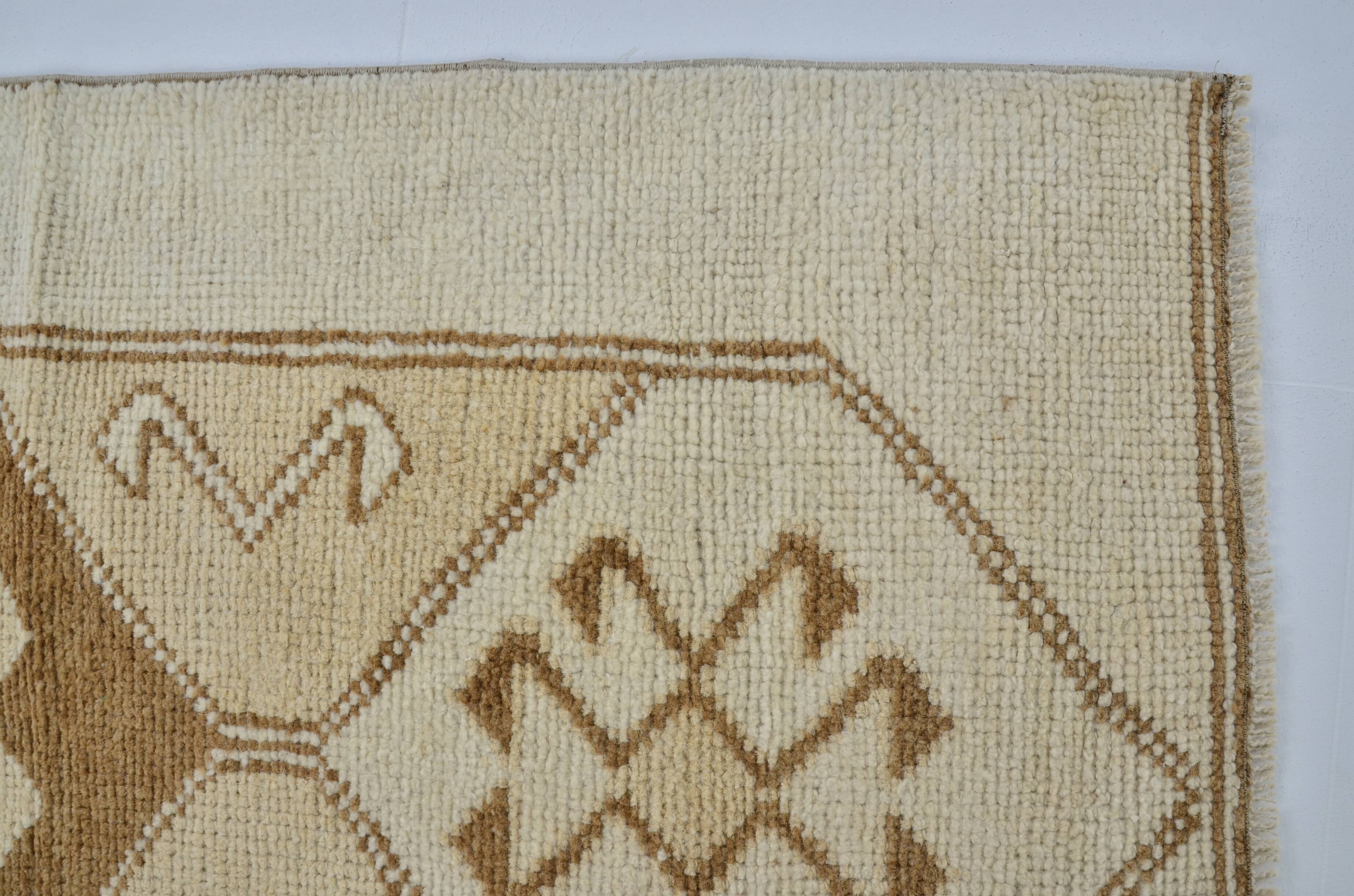 White Tribal Oushak Turkish Runner sku 2071