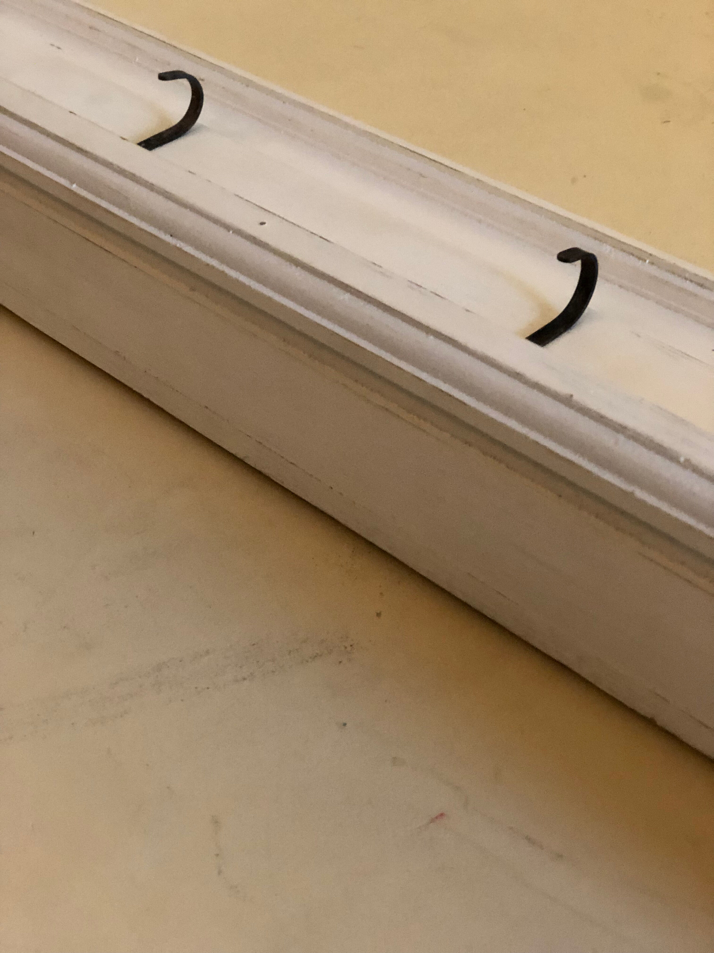 White wood wall coat rack