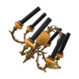 Ceramic and bronze chandelier