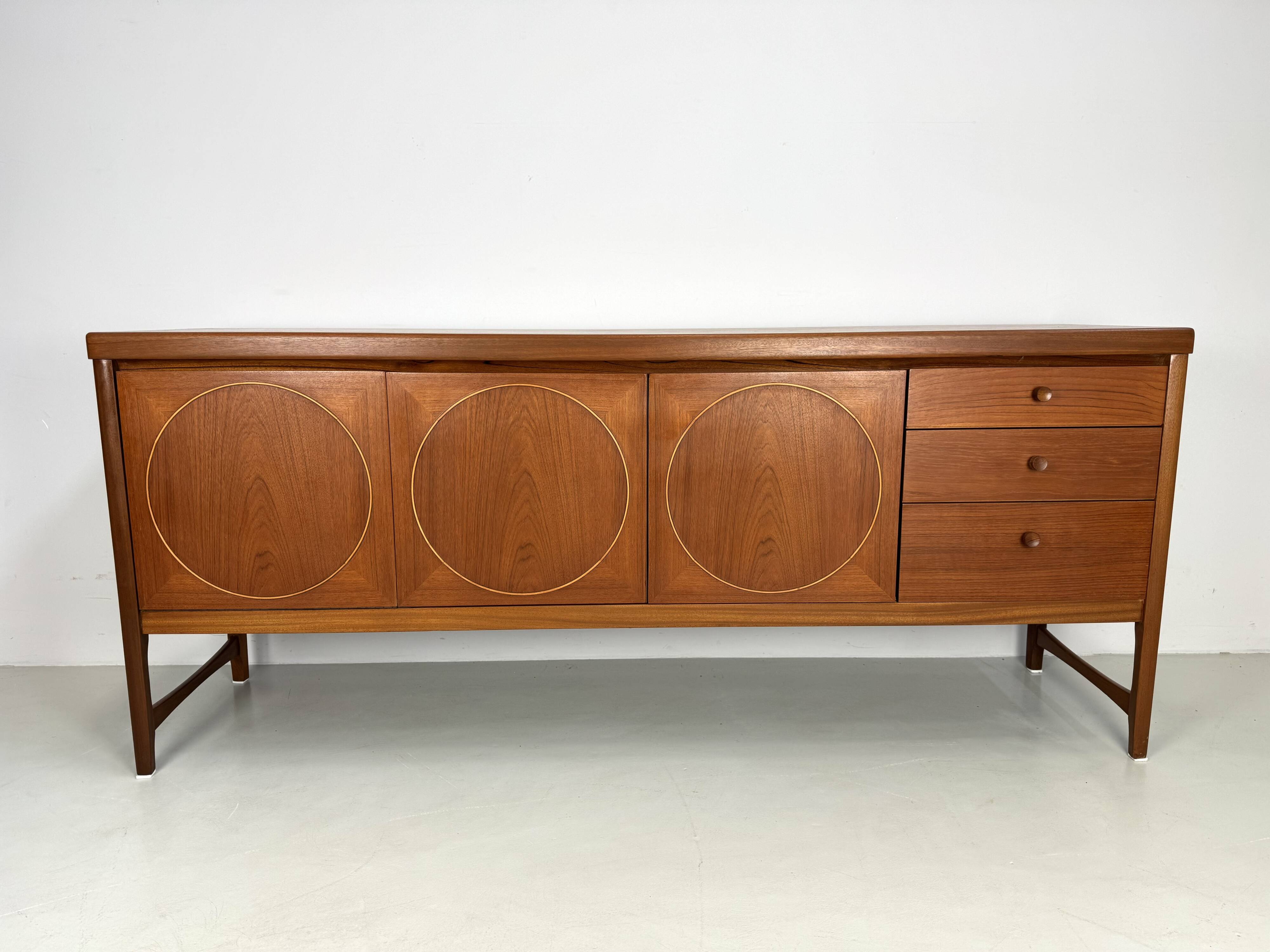 Unique vintage teak sideboard from the 1960s, produced by Nathan, model "Ci
