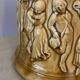 Old large Sarreguemines Majolica earthenware pitcher, vintage slip