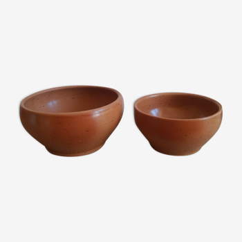 Set of two bowls sandstone pots Digoin France